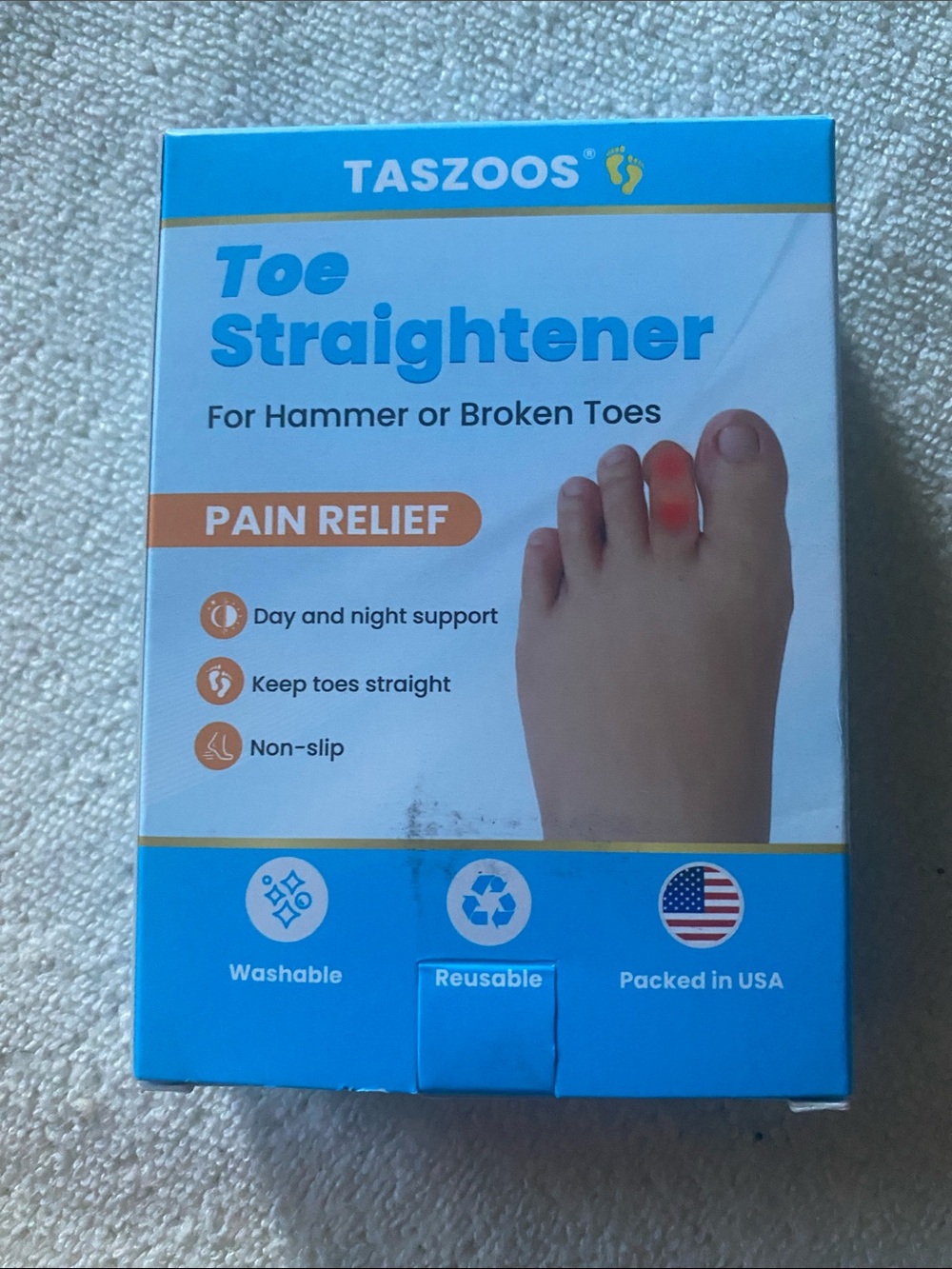 Blue Toe Straightener for Hammer or Broken Toes
